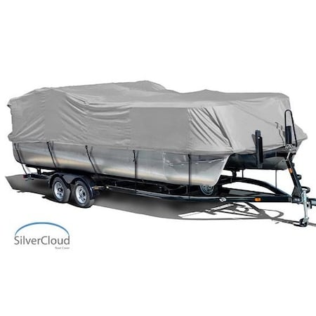 Eevelle Silvercloud Boat Cover PONTOON Rails Inboard 21' 6in. L 102in. W Silver SCPONBP21102-SLR
